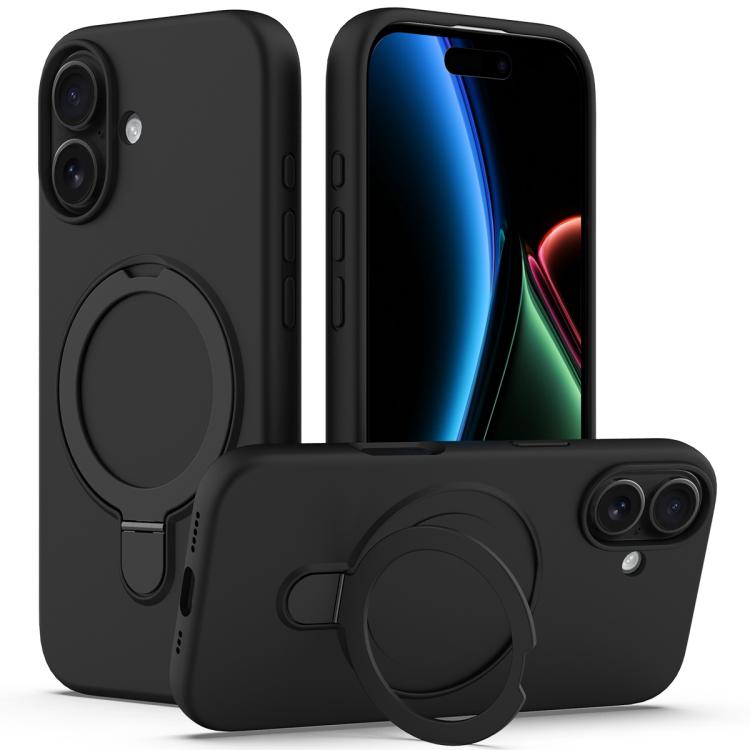 Liquid Silicone MagSafe Magnetic Phone Case with Ring Holder, For iPhone 17, For iPhone Air