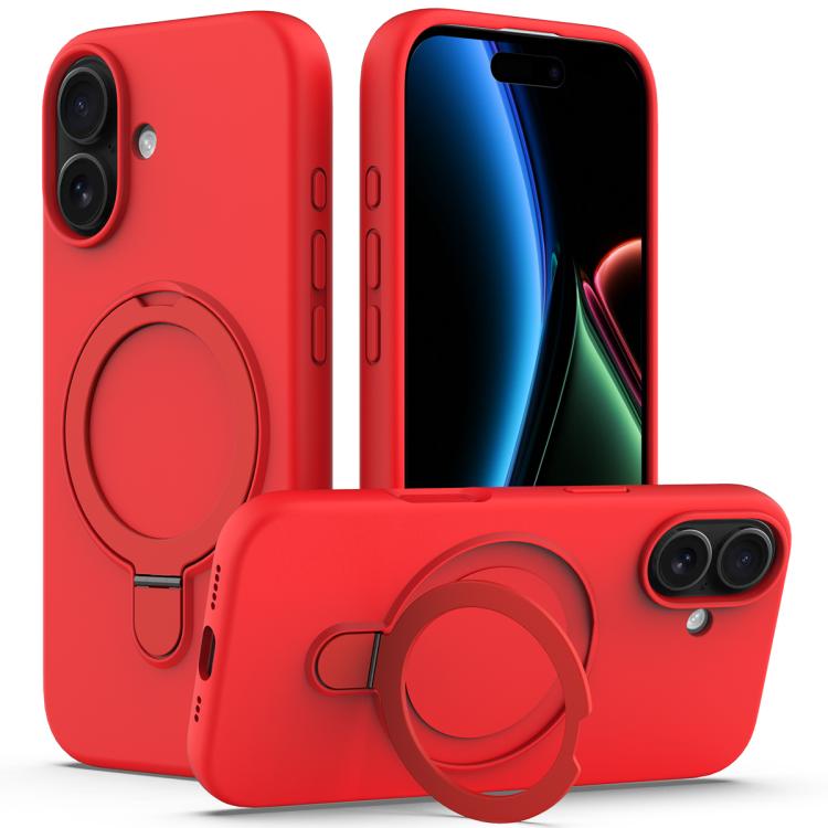 Liquid Silicone MagSafe Magnetic Phone Case with Ring Holder, For iPhone 17, For iPhone Air