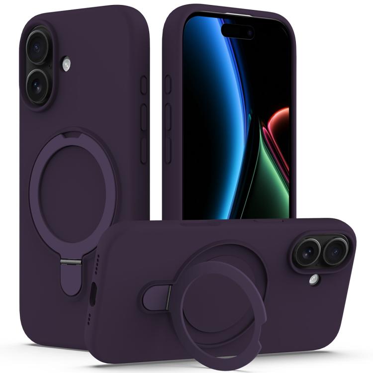 Liquid Silicone MagSafe Magnetic Phone Case with Ring Holder, For iPhone 17, For iPhone Air