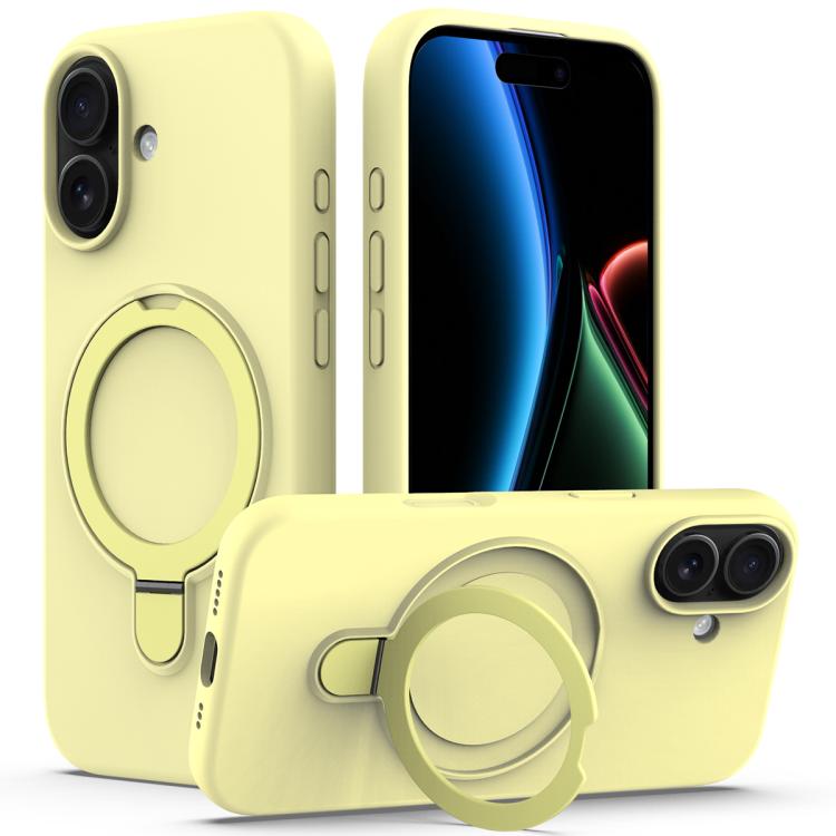 Liquid Silicone MagSafe Magnetic Phone Case with Ring Holder, For iPhone 17, For iPhone Air