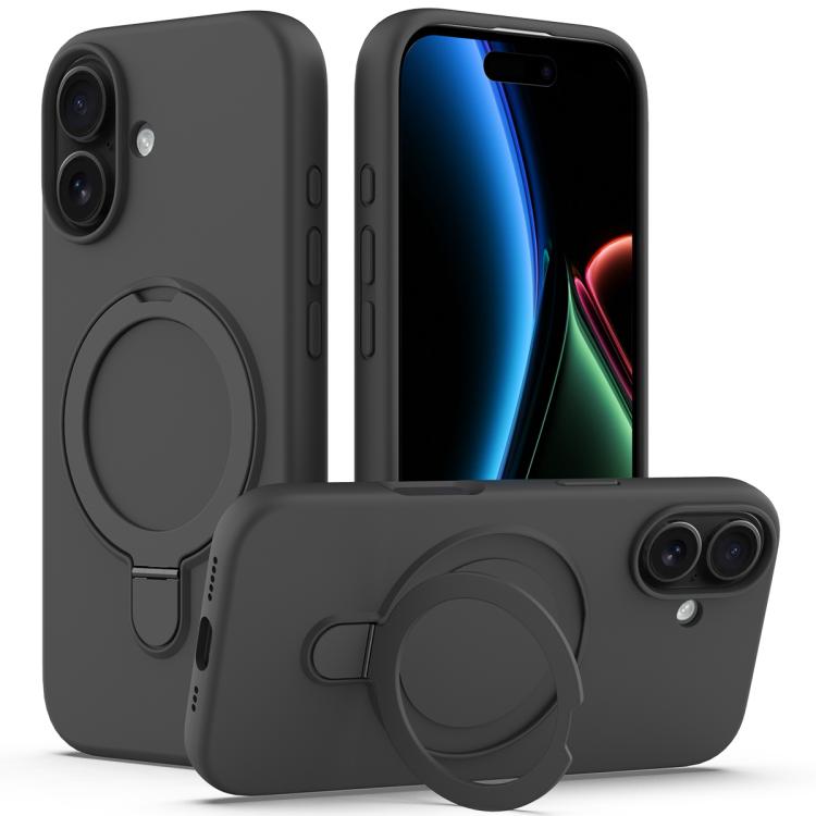 Liquid Silicone MagSafe Magnetic Phone Case with Ring Holder, For iPhone 17, For iPhone Air