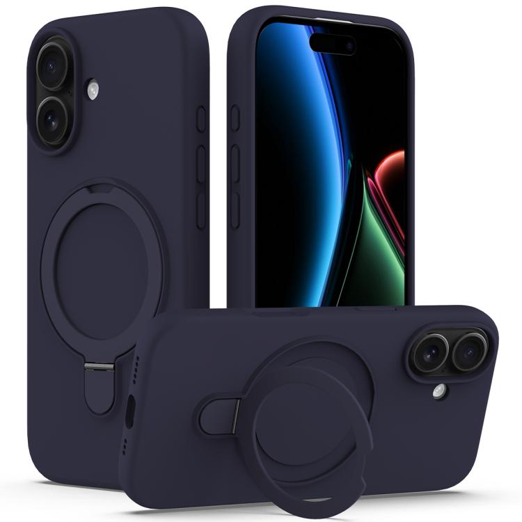 Liquid Silicone MagSafe Magnetic Phone Case with Ring Holder, For iPhone 17, For iPhone Air