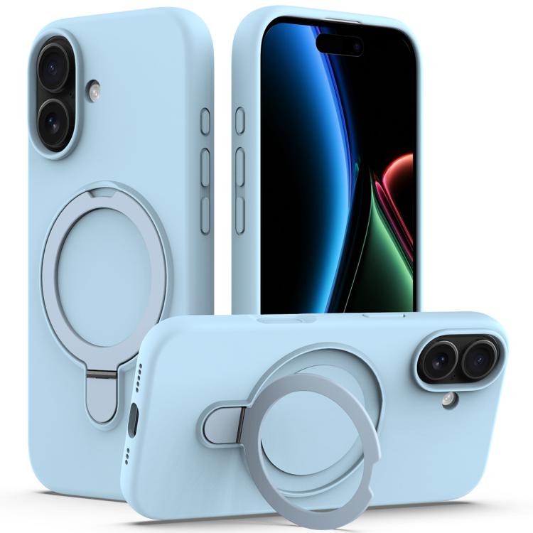 Liquid Silicone MagSafe Magnetic Phone Case with Ring Holder, For iPhone 17, For iPhone Air