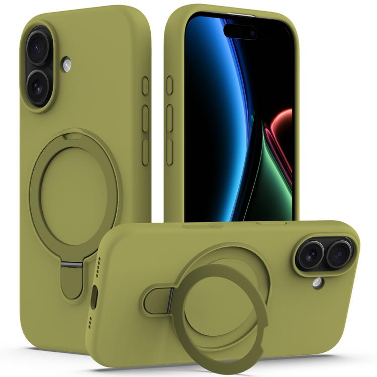 Liquid Silicone MagSafe Magnetic Phone Case with Ring Holder, For iPhone 17, For iPhone Air
