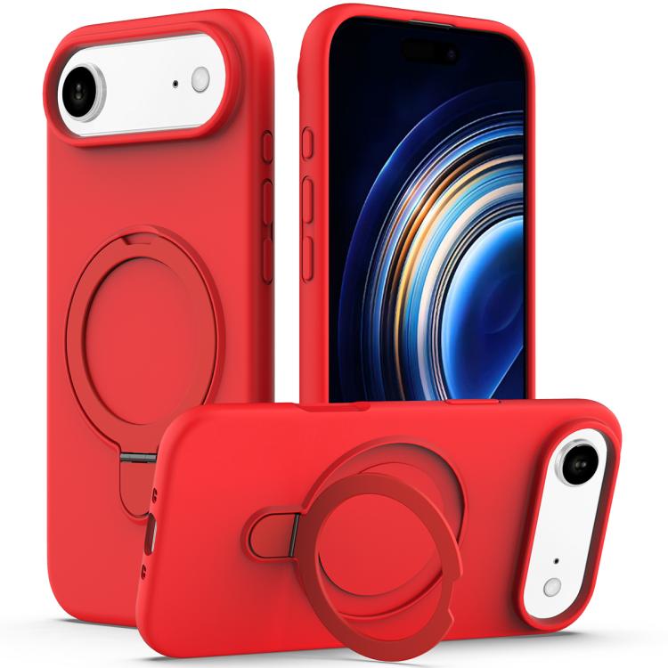 Liquid Silicone MagSafe Magnetic Phone Case with Ring Holder, For iPhone 17, For iPhone Air