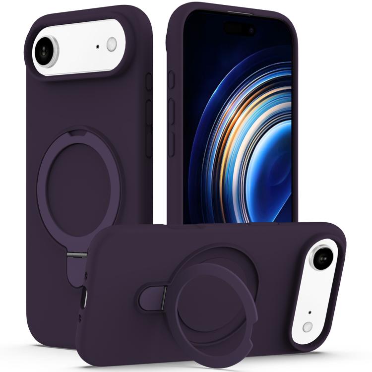 Liquid Silicone MagSafe Magnetic Phone Case with Ring Holder, For iPhone 17, For iPhone Air
