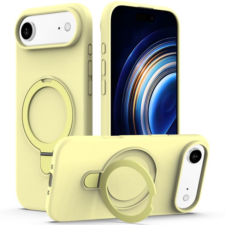 Liquid Silicone MagSafe Magnetic Phone Case with Ring Holder, For iPhone 17, For iPhone Air