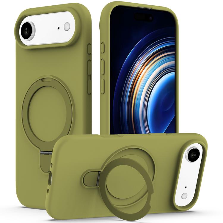 Liquid Silicone MagSafe Magnetic Phone Case with Ring Holder, For iPhone 17, For iPhone Air