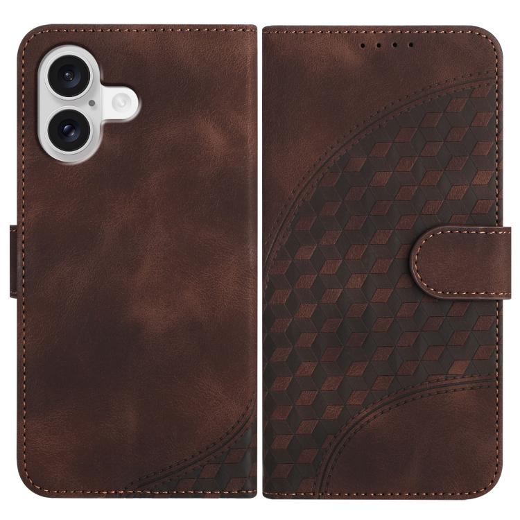 YX0060 Elephant Head Embossed Phone Leather Case with Lanyard, For iPhone 17 Air, iPhone 16e, For iPhone 16 Pro Max