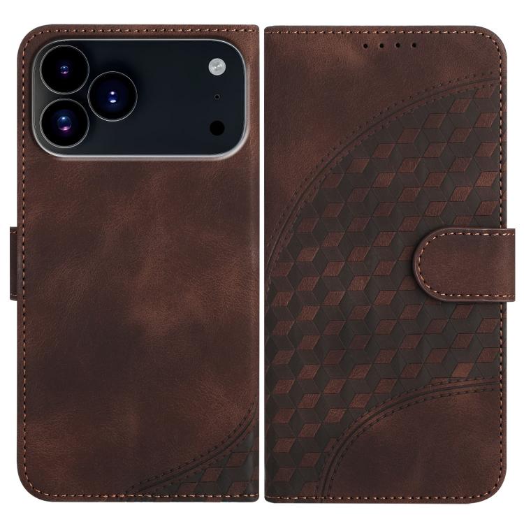 YX0060 Elephant Head Embossed Phone Leather Case with Lanyard, For iPhone 17 Pro Max, For iPhone 17 Pro, For iPhone 17