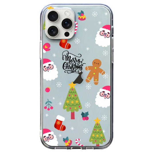 Christmas Colored Drawing Pattern High Transparent Soft TPU Phone Case, For iPhone 15 Pro Max, For iPhone 15 Pro, For iPhone 15 Plus, For iPhone 15