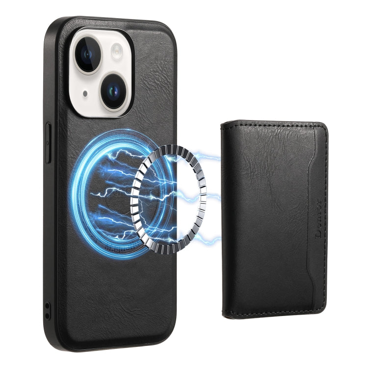 Denior Cowhide Texture Leather MagSafe Detachable Wallet Phone Case, For iPhone 15 Plus, For iPhone 15, For iPhone 14 Plus, For iPhone 14, For iPhone 14 Pro, For iPhone 14 Pro Max