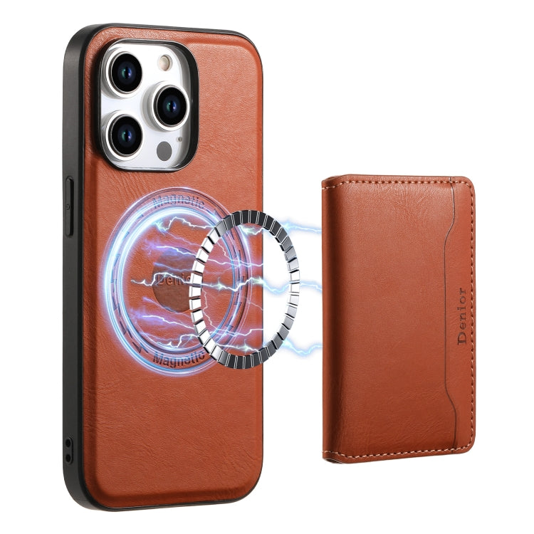 Denior Cowhide Texture Leather MagSafe Detachable Wallet Phone Case, For iPhone SE 2022/2020/8/7, For iPhone 13 Pro Max, For iPhone 13 Pro, For iPhone 13, For iPhone 12, For iPhone 12 Pro Max