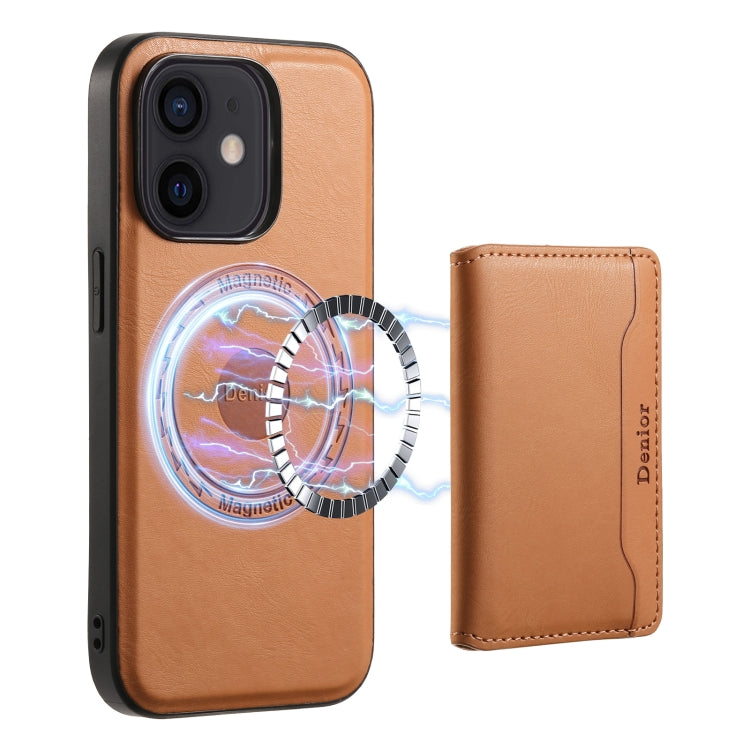 Denior Cowhide Texture Leather MagSafe Detachable Wallet Phone Case, For iPhone SE 2022/2020/8/7, For iPhone 13 Pro Max, For iPhone 13 Pro, For iPhone 13, For iPhone 12, For iPhone 12 Pro Max