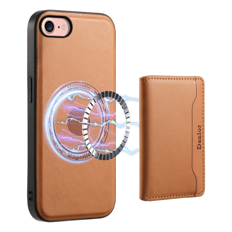 Denior Cowhide Texture Leather MagSafe Detachable Wallet Phone Case, For iPhone SE 2022/2020/8/7, For iPhone 13 Pro Max, For iPhone 13 Pro, For iPhone 13, For iPhone 12, For iPhone 12 Pro Max