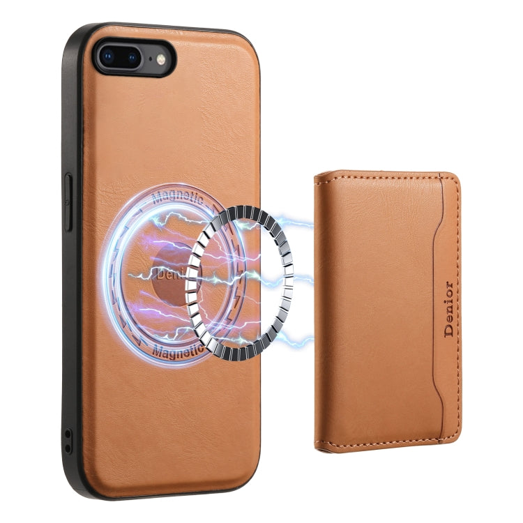Denior Cowhide Texture Leather MagSafe Detachable Wallet Phone Case, For iPhone XS Max, For iPhone 8 Plus/7 Plus
