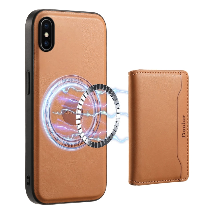 Denior Cowhide Texture Leather MagSafe Detachable Wallet Phone Case, For iPhone 12 Pro, For iPhone 11 Pro Max, For iPhone 11, For iPhone 11 Pro, For iPhone X / XS, For iPhone XR