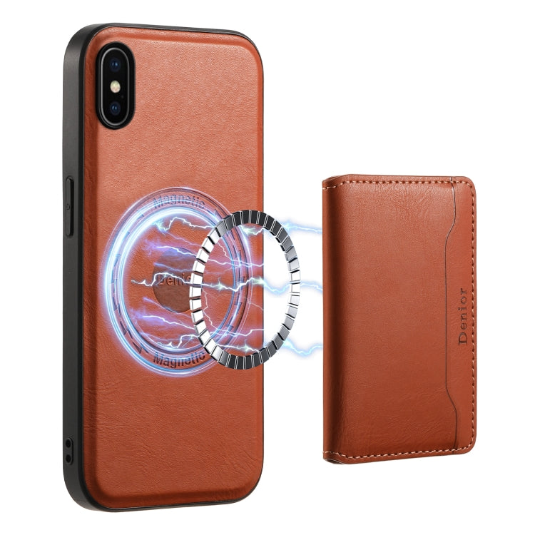 Denior Cowhide Texture Leather MagSafe Detachable Wallet Phone Case, For iPhone 12 Pro, For iPhone 11 Pro Max, For iPhone 11, For iPhone 11 Pro, For iPhone X / XS, For iPhone XR