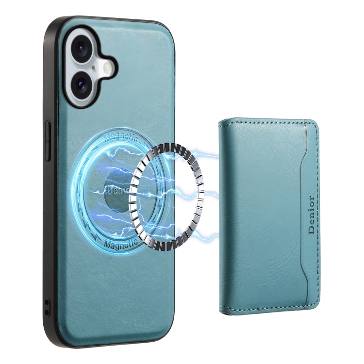 Denior Cowhide Texture Leather MagSafe Detachable Wallet Phone Case, For iPhone 16 Pro Max, For iPhone 16 Pro, For iPhone 16 Plus, For iPhone 16, For iPhone 15 Pro Max, For iPhone 15 Pro