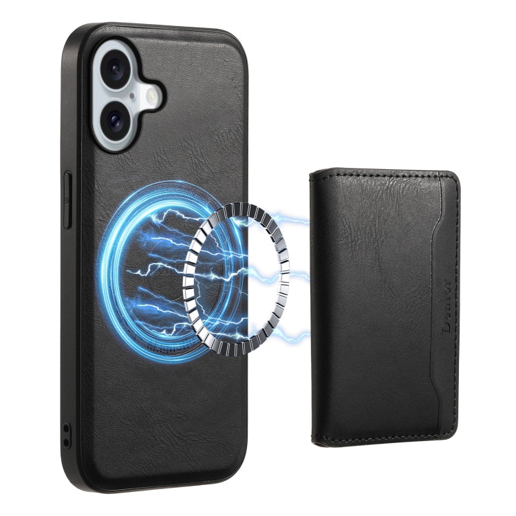 Denior Cowhide Texture Leather MagSafe Detachable Wallet Phone Case, For iPhone 16 Pro Max, For iPhone 16 Pro, For iPhone 16 Plus, For iPhone 16, For iPhone 15 Pro Max, For iPhone 15 Pro