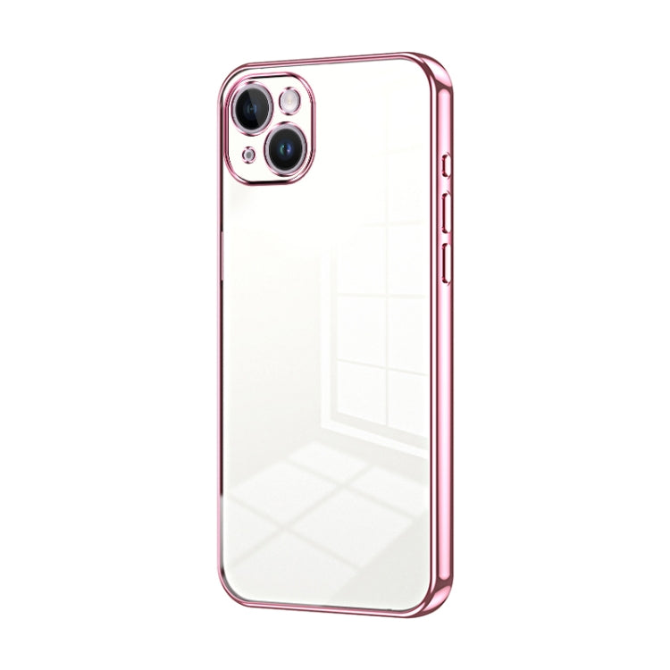 Transparent Plating Fine Hole Phone Case, For iPhone 15, For iPhone 14 Plus, For iPhone 14
