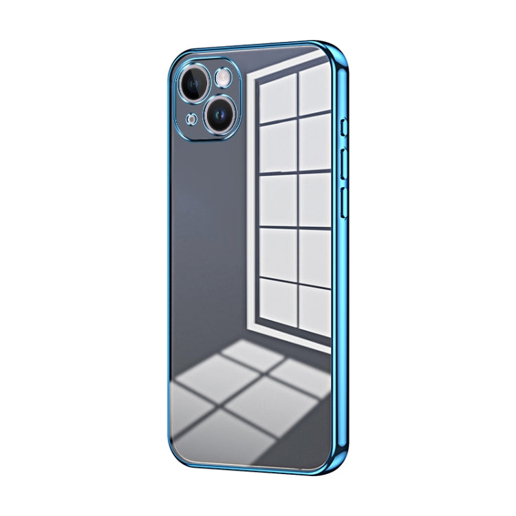 Transparent Plating Fine Hole Phone Case, For iPhone 15, For iPhone 14 Plus, For iPhone 14