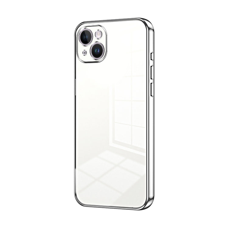 Transparent Plating Fine Hole Phone Case, For iPhone 15, For iPhone 14 Plus, For iPhone 14