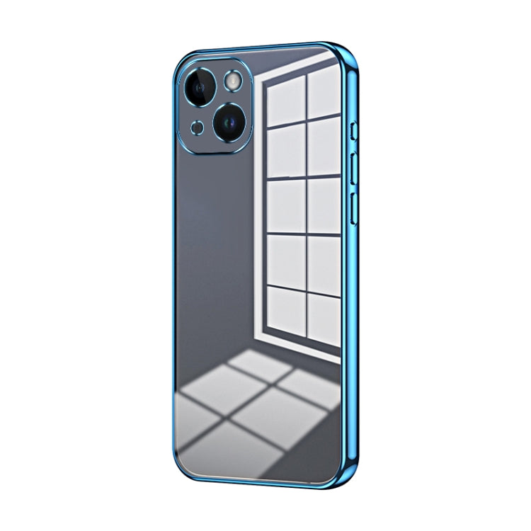 Transparent Plating Fine Hole Phone Case, For iPhone 15, For iPhone 14 Plus, For iPhone 14
