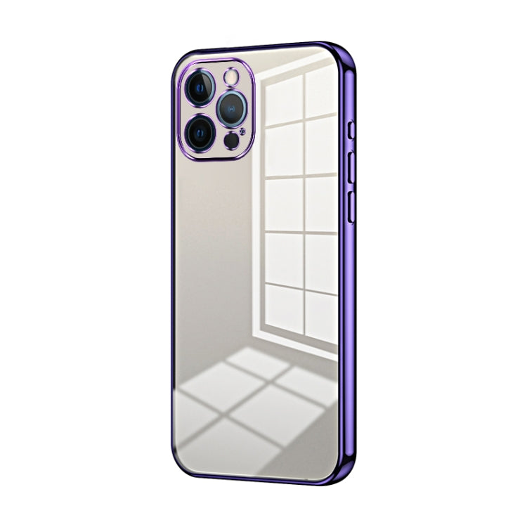 Transparent Plating Fine Hole Phone Case, For iPhone 12, For iPhone 12 Pro Max, For iPhone 12 Pro