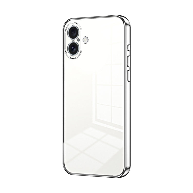 Transparent Plating Fine Hole Phone Case, For iPhone 16 Pro, For iPhone 16 Plus, For iPhone 16
