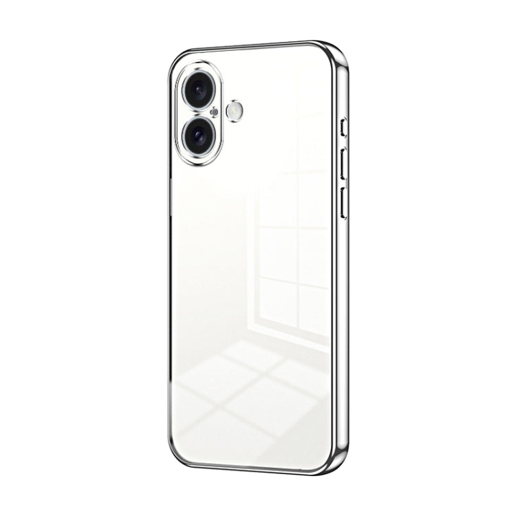 Transparent Plating Fine Hole Phone Case, For iPhone 16 Pro, For iPhone 16 Plus, For iPhone 16