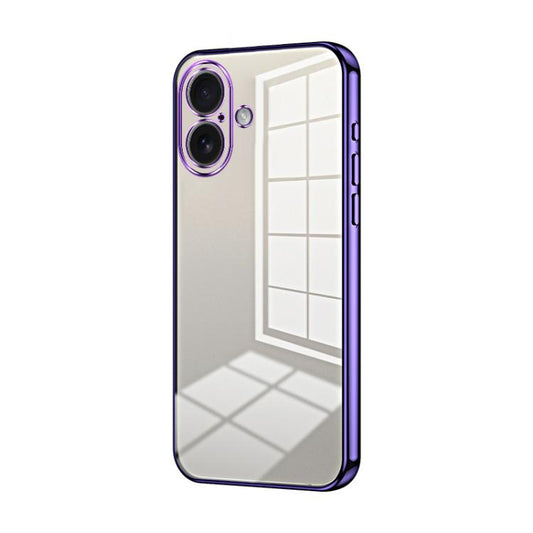 Transparent Plating Fine Hole Phone Case, For iPhone Air, For iPhone 16e, For iPhone 16 Pro Max
