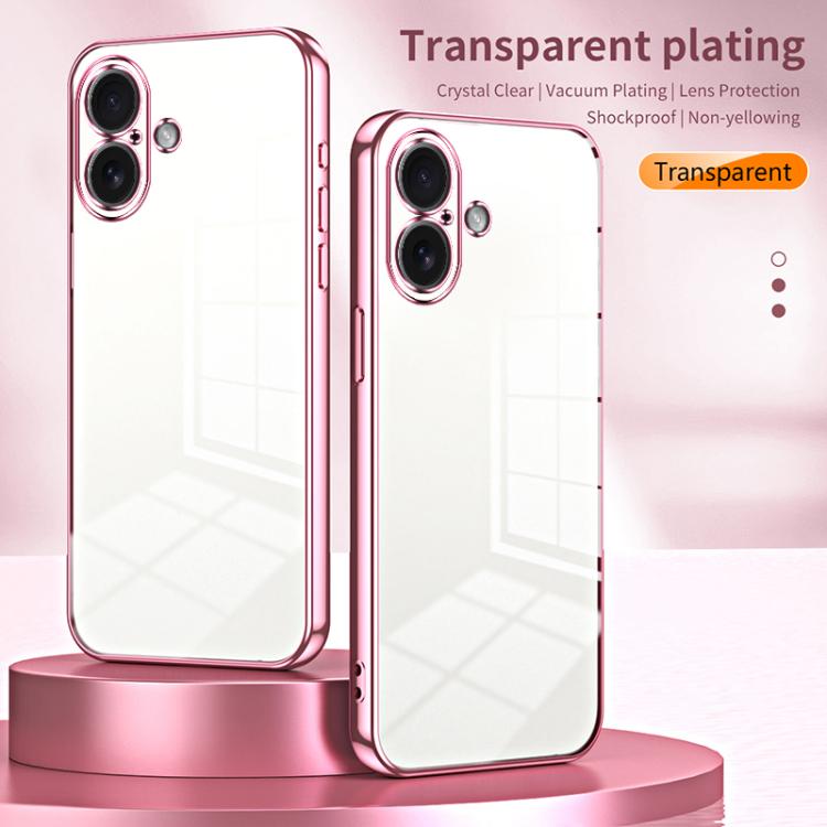 Transparent Plating Fine Hole Phone Case, For iPhone Air, For iPhone 16e, For iPhone 16 Pro Max