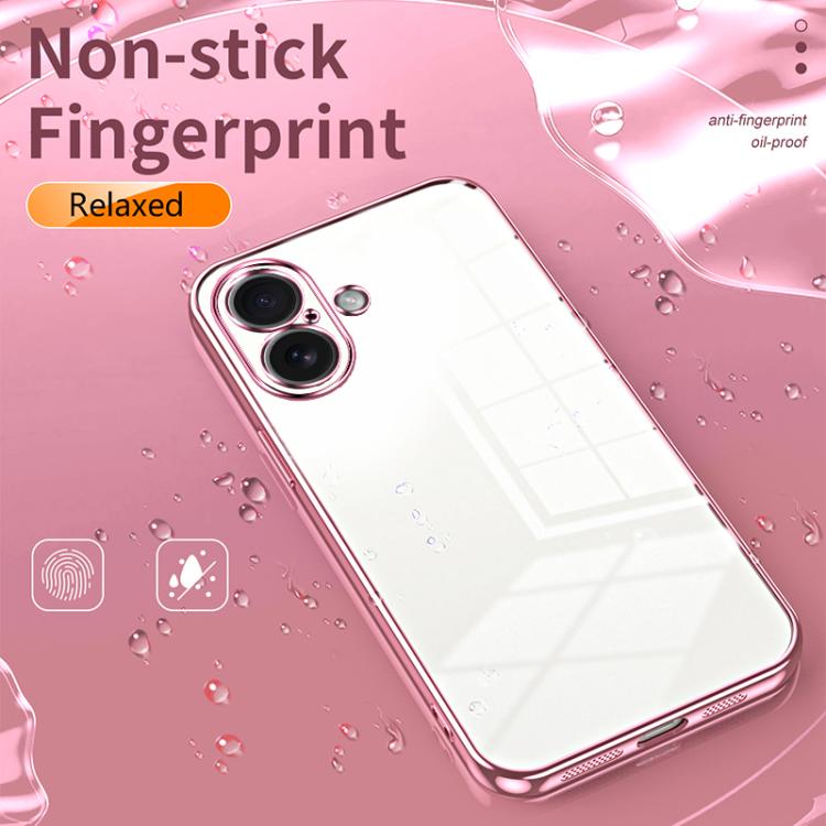 Transparent Plating Fine Hole Phone Case, For iPhone Air, For iPhone 16e, For iPhone 16 Pro Max