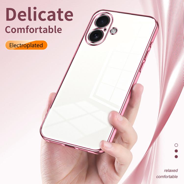 Transparent Plating Fine Hole Phone Case, For iPhone Air, For iPhone 16e, For iPhone 16 Pro Max