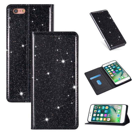 Ultrathin Glitter Magnetic Horizontal Flip Leather Case with Holder & Card Slots, For iPhone 6 Plus, For iPhone 8 / 7, For iPhone 8 Plus / 7 Plus, For iPhone 11
