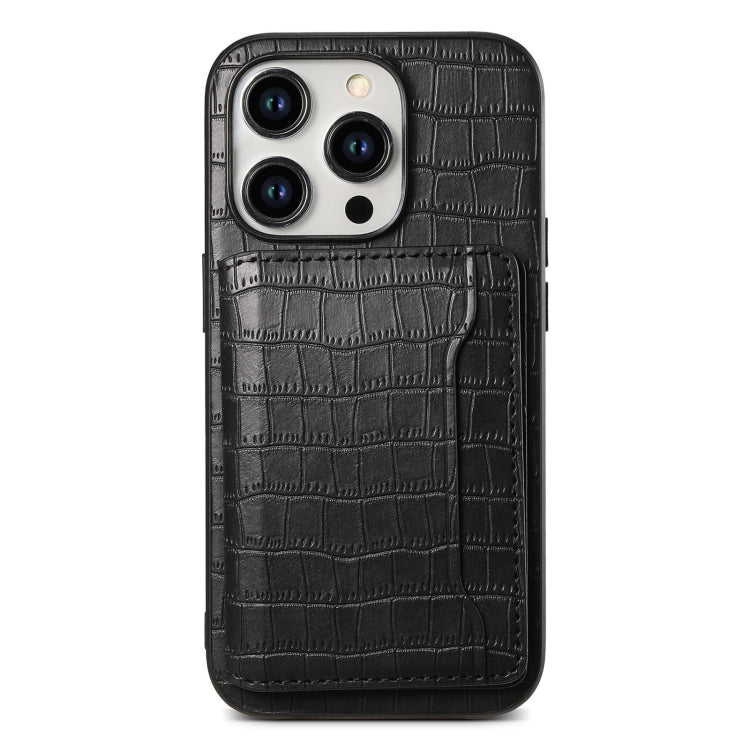 Crocodile Texture Card Bag Design Full Coverage Phone Case, For iPhone 12 Pro Max, For iPhone 11 Pro Max, For iPhone 11, For iPhone 11 Pro