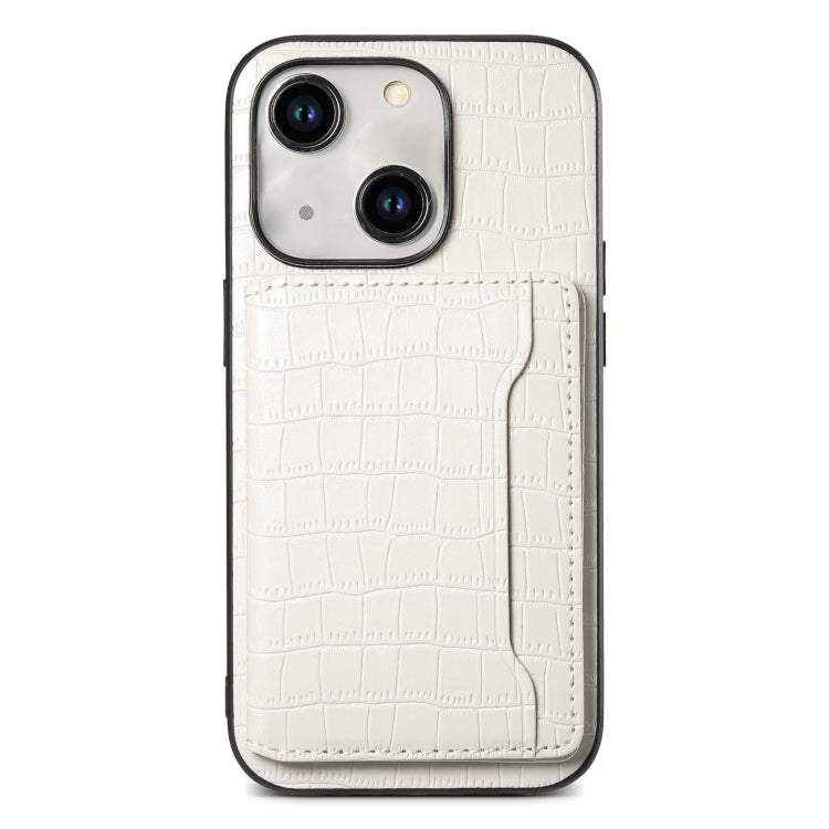 Crocodile Texture Card Bag Design Full Coverage Phone Case, For iPhone 14 Plus, For iPhone 14, For iPhone 14 Pro, For iPhone 14 Pro Max