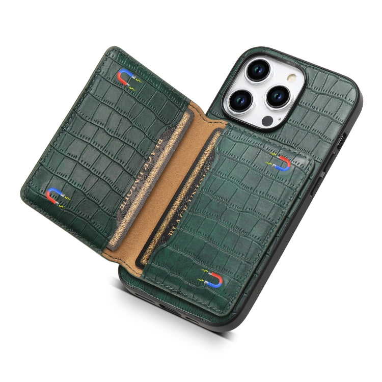 Crocodile Texture Card Bag Design Full Coverage Phone Case, For iPhone 12 Pro Max, For iPhone 11 Pro Max, For iPhone 11, For iPhone 11 Pro