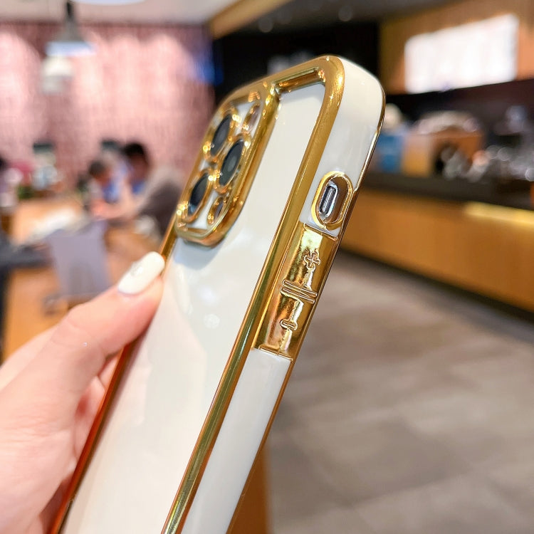 Plating Emery PC Hybrid Silicone Phone Case, For iPhone 15 Pro Max, For iPhone 15 Pro, For iPhone 15 Plus