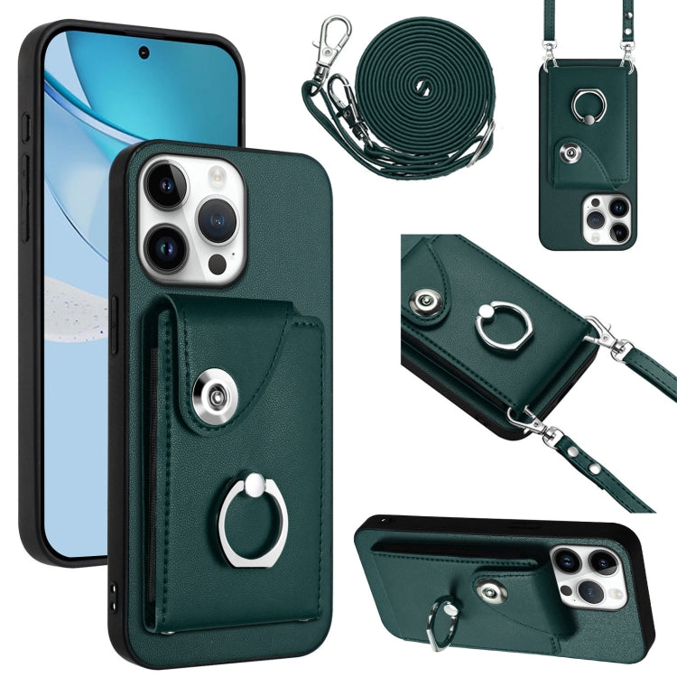 Organ Card Bag Ring Holder Phone Case with Long Lanyard, For iPhone 16e, For iPhone 16 Pro Max, For iPhone 16 Pro, For iPhone 16 Plus