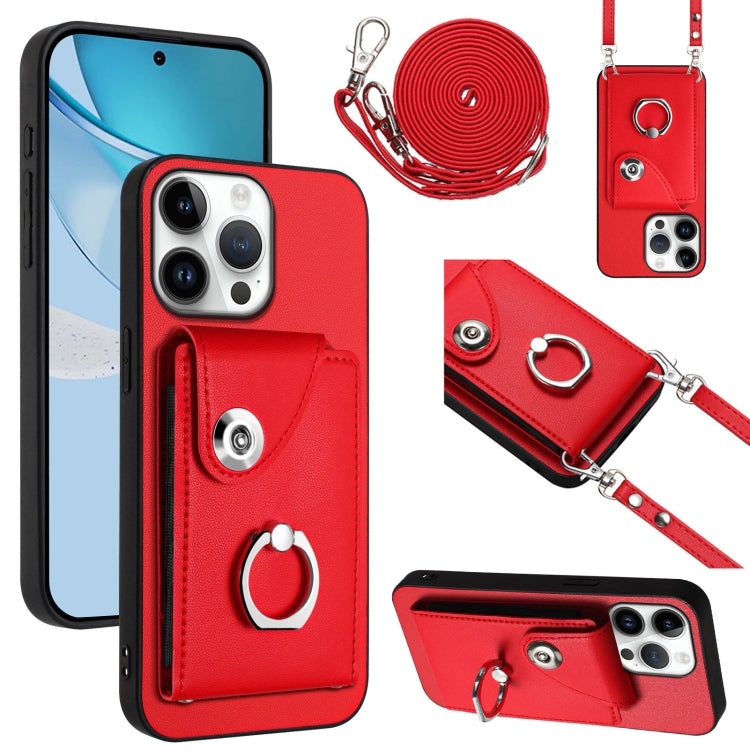 Organ Card Bag Ring Holder Phone Case with Long Lanyard, For iPhone 16e, For iPhone 16 Pro Max, For iPhone 16 Pro, For iPhone 16 Plus