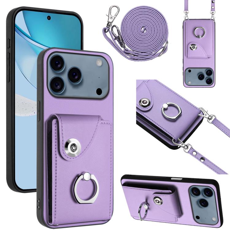 Organ Card Bag Ring Holder Phone Case with Long Lanyard, For iPhone 17 Pro Max, For iPhone 17 Pro, For iPhone 17, For iPhone Air
