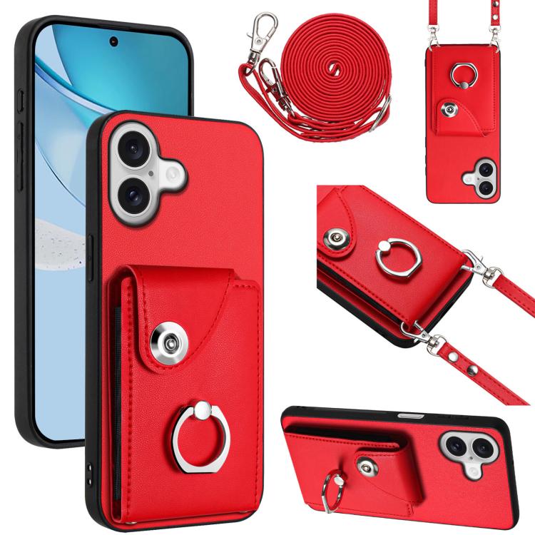 Organ Card Bag Ring Holder Phone Case with Long Lanyard, For iPhone 17 Pro Max, For iPhone 17 Pro, For iPhone 17, For iPhone Air