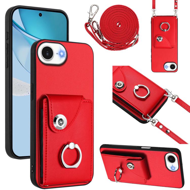 Organ Card Bag Ring Holder Phone Case with Long Lanyard, For iPhone 17 Pro Max, For iPhone 17 Pro, For iPhone 17, For iPhone Air