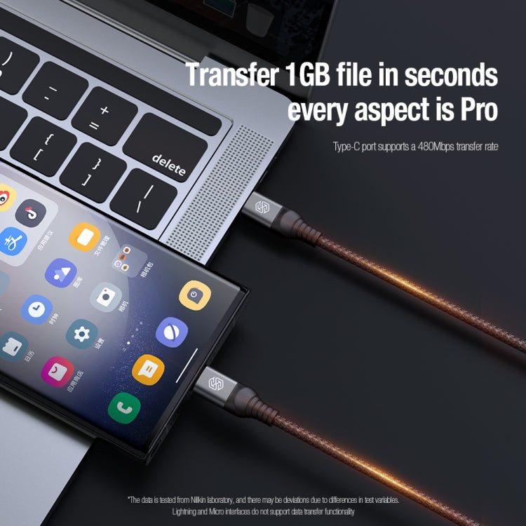 Nillkin Swift Pro 1m 3 in 1 USB to 8 Pin + Type-C + Micro USB Fast Charging Cable