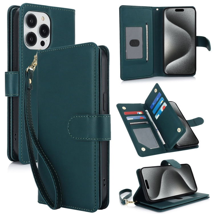 Multi-Card Wallet RFID Leather Phone Case, For iPhone 16 Plus, For iPhone 16, For iPhone 15 Pro Max