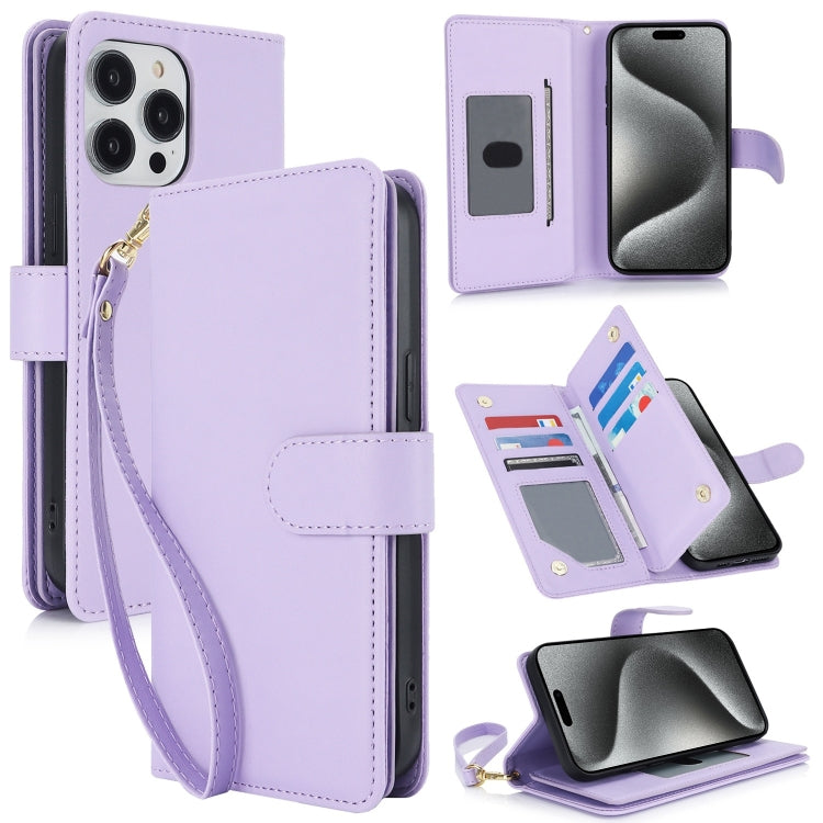 Multi-Card Wallet RFID Leather Phone Case, For iPhone 16 Plus, For iPhone 16, For iPhone 15 Pro Max