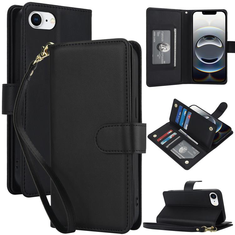 Multi-Card Wallet RFID Leather Phone Case, For iPhone 16e, For iPhone 16 Pro Max, For iPhone 16 Pro