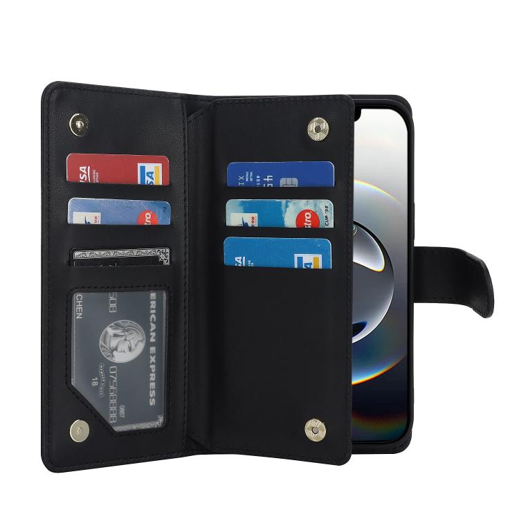 Multi-Card Wallet RFID Leather Phone Case, For iPhone 16e, For iPhone 16 Pro Max, For iPhone 16 Pro
